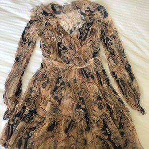 Blumarine Silk dress with long sleeves